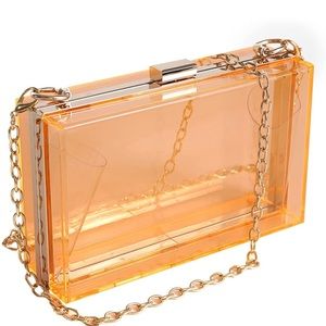 Orange Transparent Clutch